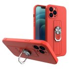 Samsung Galaxy A33 5G Ring Case Silicone Cover with Stand and Finger Grip, Red