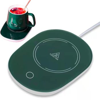 Electric Mug Warmer for Coffee & Tea, 16W Waterproof Drink Warmer with Auto On/Off, Green