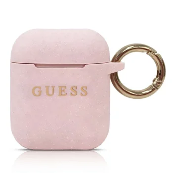 Guess AirPods Case Silicone Glitter, Light Pink
