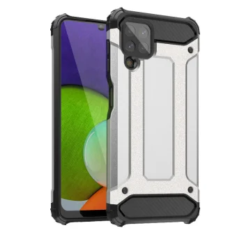 Hybrid Armor Case for Samsung Galaxy A22 4G, Silver