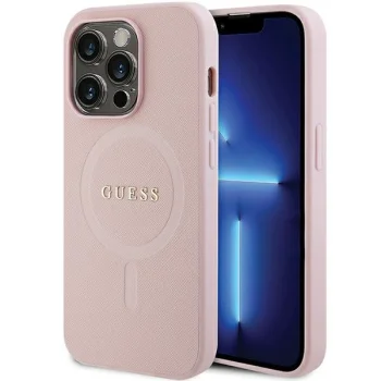 Guess iPhone 14 Pro Max Case Saffiano MagSafe, Pink