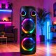 Bezvadu Bluetooth skaļrunis 06403 ar mikrofonu, LED, FM, USB, melns