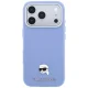 Karl Lagerfeld Grained Karl Head Metal MagSafe case for iPhone 18 Pro / 17 Pro, light blue