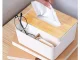 Tissue Box with Organizer and Bamboo Lid