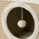 Cat House with Sisal Scratching Post and Plush Toy, Beige