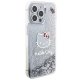 Hello Kitty iPhone 15 Pro Max Case Liquid Glitter Charms Kitty Head, Silver