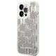 Karl Lagerfeld Liquid Glitter Monogram Case for iPhone 14 Pro, Silver