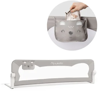 Nukido Bed Guard Rail 150x42x35 cm, Grey