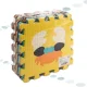 Foam puzzle mat for children 9 el. colourful animals 85cm x 85cm x 1cm
