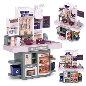 Kids Kitchen Playset with Lights Sounds Steam and Running Water 35 Accessories