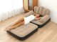 2-in-1 Inflatable Pull-Out Sofa Bed Air Lounger Chair with Backrest and Armrests, brown