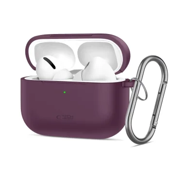 Tech-Protect silicone hook case for Apple AirPods 3, burgundy