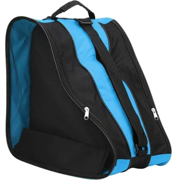 Skate Bag for Ice Skates, Roller Skates and Ski Boots, Black and Blue