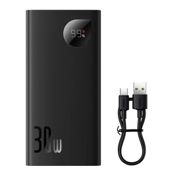 Baseus Adaman2 power bank with digital display 10000mAh 30W 2 x USB / 1x USB Type C Overseas Edition PD QC SCP black...