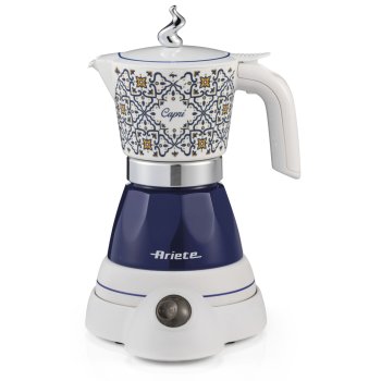 Электрическая кофеварка Ariete 1358CA Moka Capri, бело-синяя