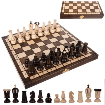 Ruhhy Wooden Chess Set 31x31 cm, Brown/Cream