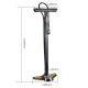 Rockbros GP6532B Floor Bicycle Pump with Pressure Gauge, 11 bar - Black and Orange
