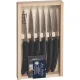 Laguiole Jean Dubost Table Knife Set 6 pcs, Acrylic Black