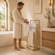Modernhome Freestanding Towel Stand, 4 Tiers, Metal, Gold