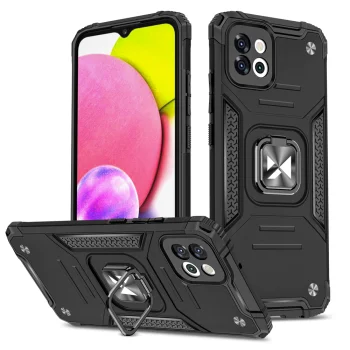 Wozinsky Ring Armor Case for Samsung Galaxy A03 with Ring Holder Stand, Black