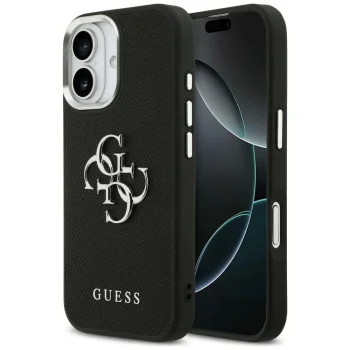 Guess Grained Big 4G Classic Logo Case for iPhone 17 - Black