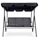 3-Seater Garden Swing with Steel Frame MultiGarden, Black