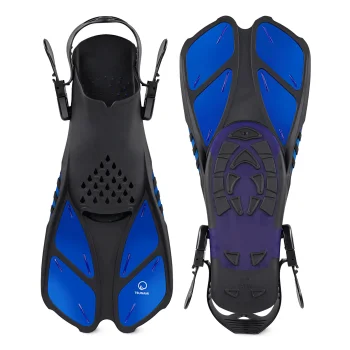 4Fizjo TSUNAMI L/XL (42-47) Adjustable Swimming Fins, Navy Blue