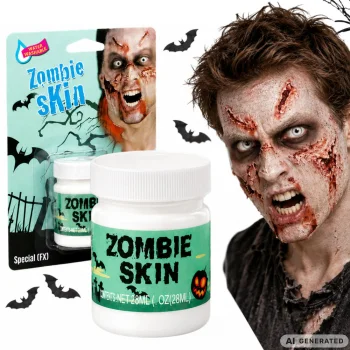 Zombie Skin Halloween Makeup Base for Scars and Wounds, White, 28ml