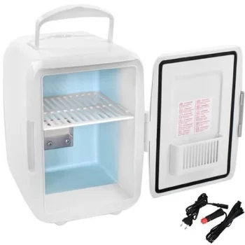 Picnic Beach Mini Cooling Box for Food Drink 220V/12V, 4L, White