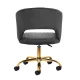 4Rico QS-OF212G Velvet Swivel Salon Chair, Grey