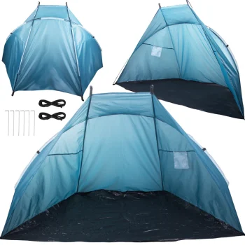 Large Beach Tent / Sun and Wind Shelter, Blue