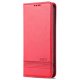 Apple iPhone 14 6.1\'\' AZNS Leather Stand Case Cover with Card Slots, Red