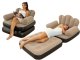 2-in-1 Inflatable Pull-Out Sofa Bed Air Lounger Chair with Backrest and Armrests, brown