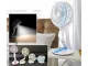 Foldable Wireless Desk Fan with LED Lamp, Blue