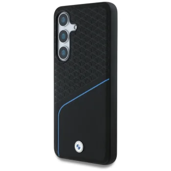 BMW Leather Textured and Smooth MagSafe Case for Samsung Galaxy S25 - Black