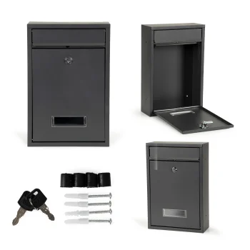 ModernHome HPB006 Galvanized Steel Mailbox, Anthracite