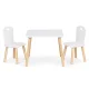 Ecotoys Children\'s Furniture Set Table and 2 Chairs, White