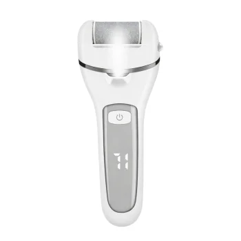 Electric Foot File and Callus Remover with LCD and Rollers, White