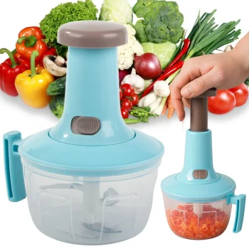 Manual Kitchen Food Chopper and Mixer 2in1, 700 ml, Blue