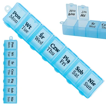 Weekly Pill Organizer 7 Day Supplement Case Blue
