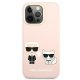 Karl Lagerfeld iPhone 13 Pro Max vāciņš Silicone Karl & Choupette Rozā
