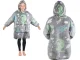 Glow in the Dark Hoodie Blanket for Kids, Oversized Wearable Sweatshirt, Grey Dinosaurs