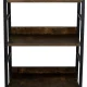 Industrial 4-Tier Bookshelf, Tall Metal and Wood Shelving Unit, 126 cm