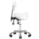 Giovanni 1025 Cosmetic Stool with Backrest, White
