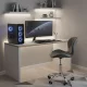 ModernHome Swivel Office Chair with Wide Back, Adjustable Height Task Chair, Grey