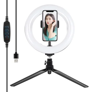 Puluz PKT3073B Tripod Mount with 20cm LED Ring Light and Phone Holder