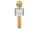 Wireless Karaoke Microphone with Bluetooth Speaker and Voice Changer, Gold