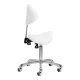 Giovanni 1004 Beauty Salon Stool White with Silver Base
