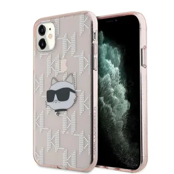 Karl Lagerfeld iPhone 11 / XR Case IML Choupette Head & Monogram, Pink