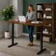 ModernHome Electric Height Adjustable Desk 140x60 cm, 72-118 cm, Dark Oak